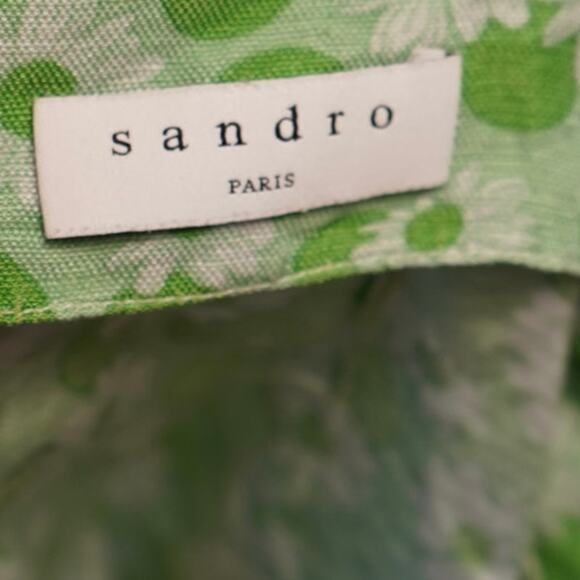 Lavande Floral Printed Buttoned Straight midi Skirt Green Womens Size 2 - Picture 8 of 13